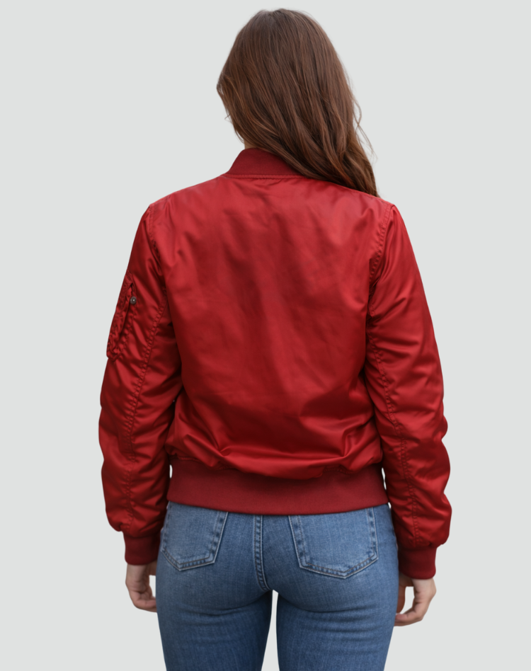 Women's bomber jacket with sleeve pocket