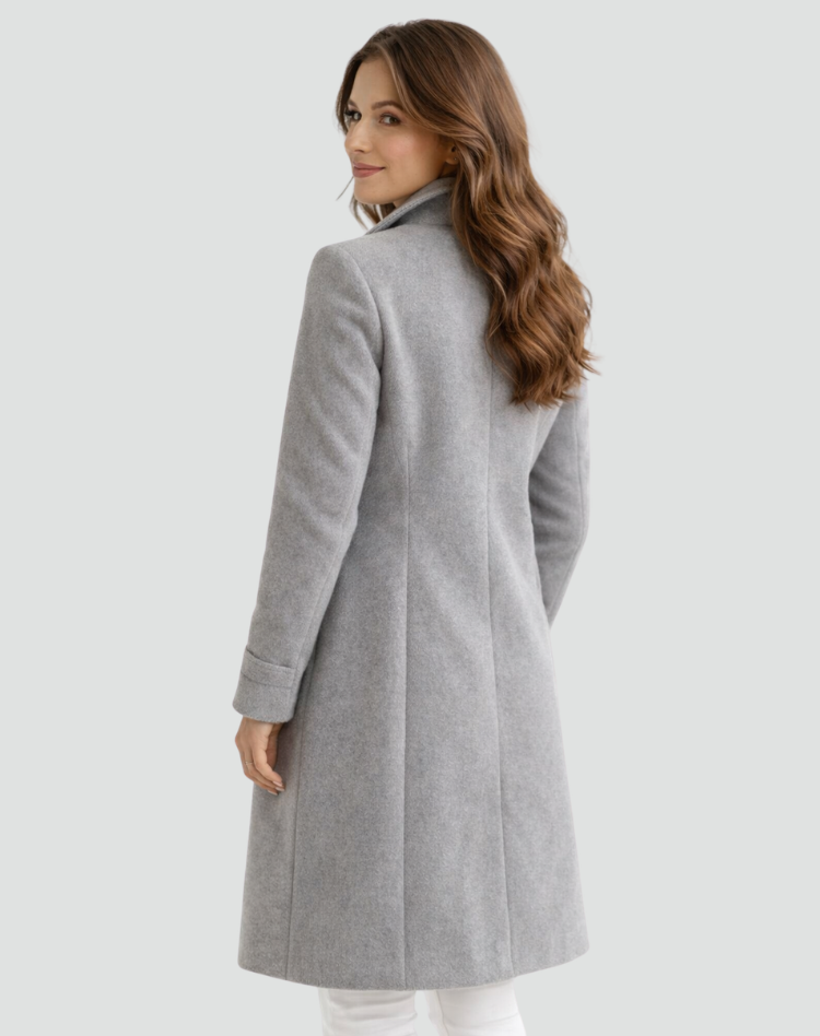 Elegant Women's Double-Breasted Midi Trench Coat
