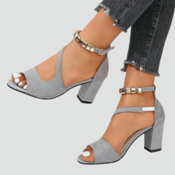 Elegant women's block heel sandals with ankle strap