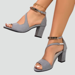 Elegant women's block heel sandals with ankle strap