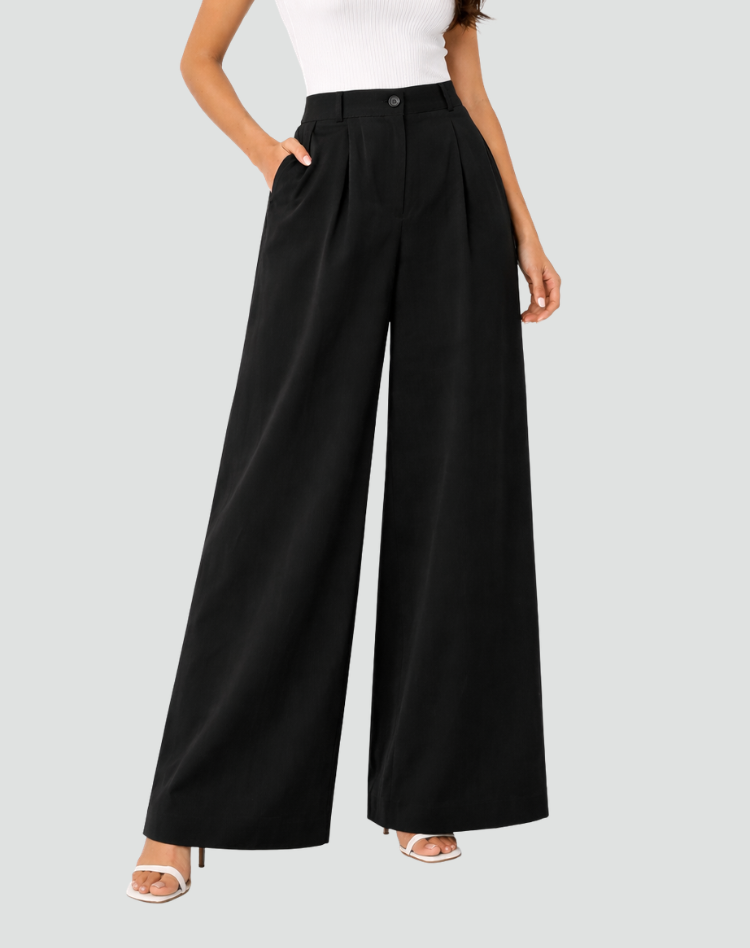Elegant palazzo pants with a high waist and wide legs