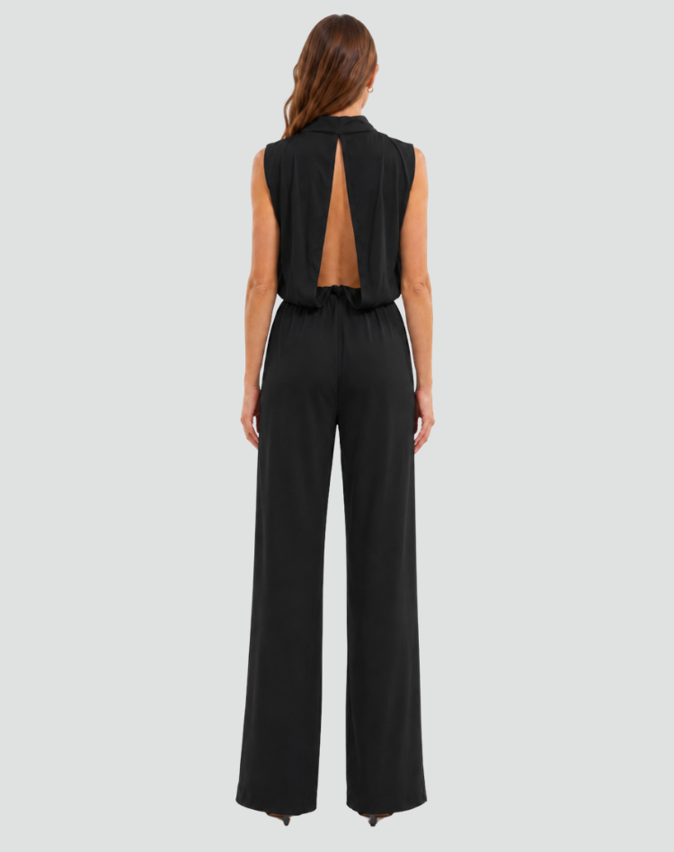 Combinaison élégante pour femme avec col montant et jambes larges