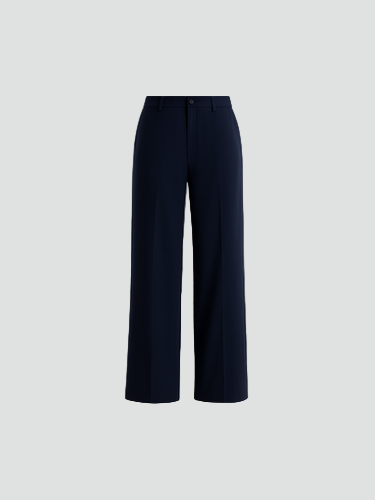 Eleganckie damskie spodnie z wysokim stanem i szeroką nogawką