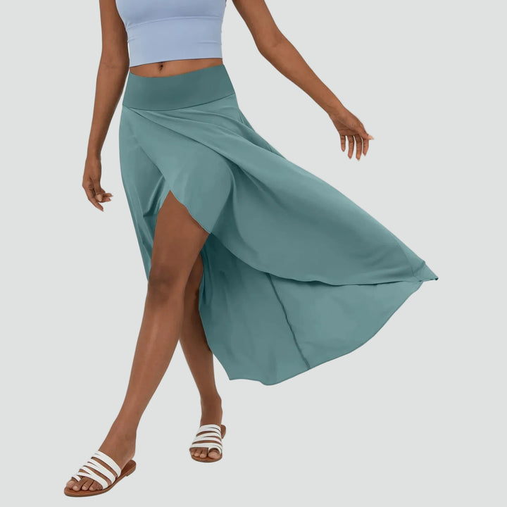 Women's maxi wrap skirt with slit, perfect for summer