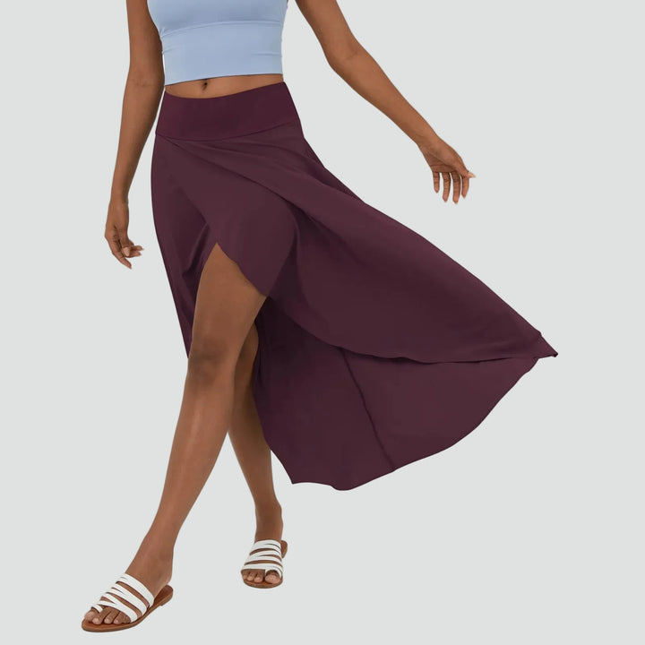 Women's maxi wrap skirt with slit, perfect for summer