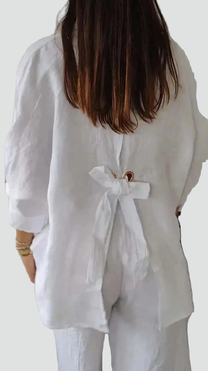 Loose women's linen shirt, perfect for summer and everyday wear