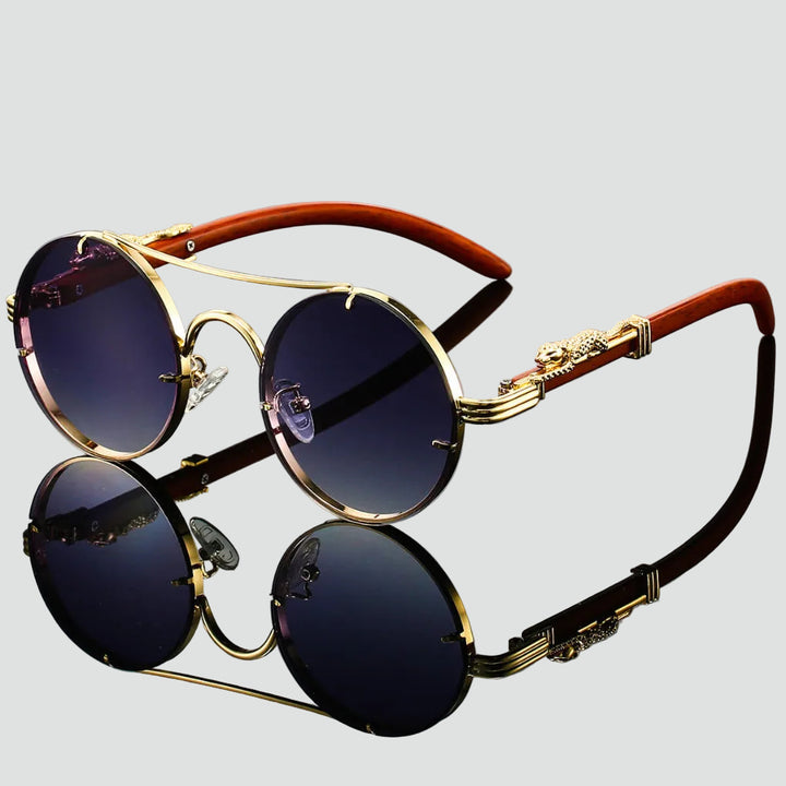 Retro sunglasses with metallic finish