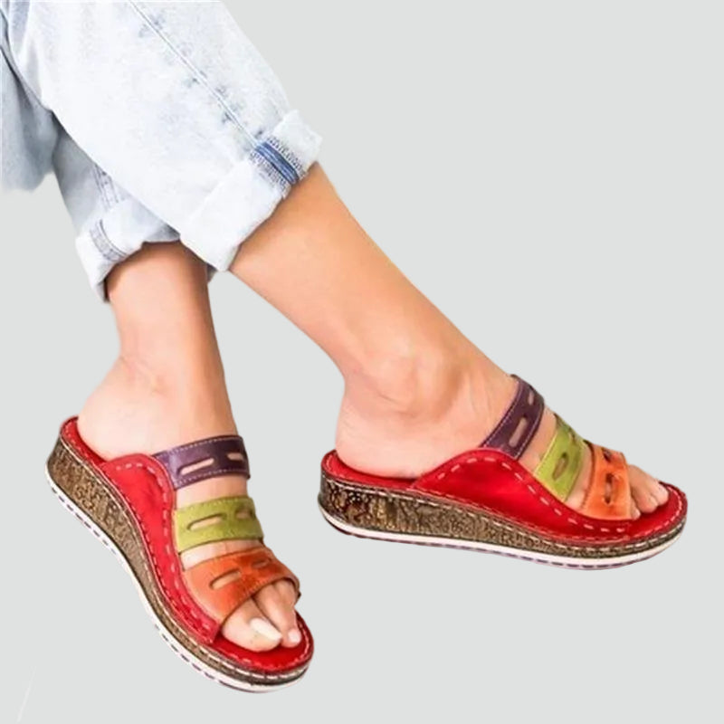 Sandales orthopédiques colorées pour femmes, confortables, estivales, à enfiler