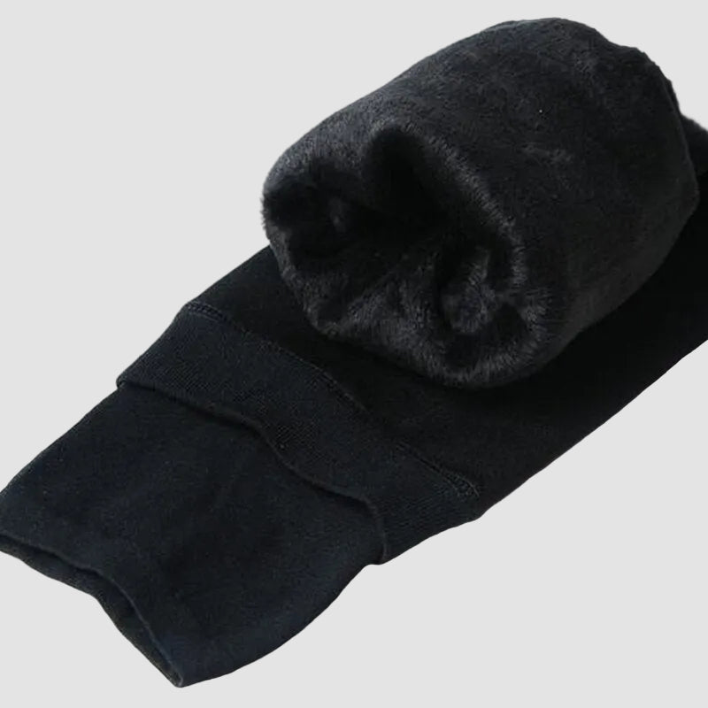 Ciepłe zimowe ocieplane legginsy damskie z wysokim stanem