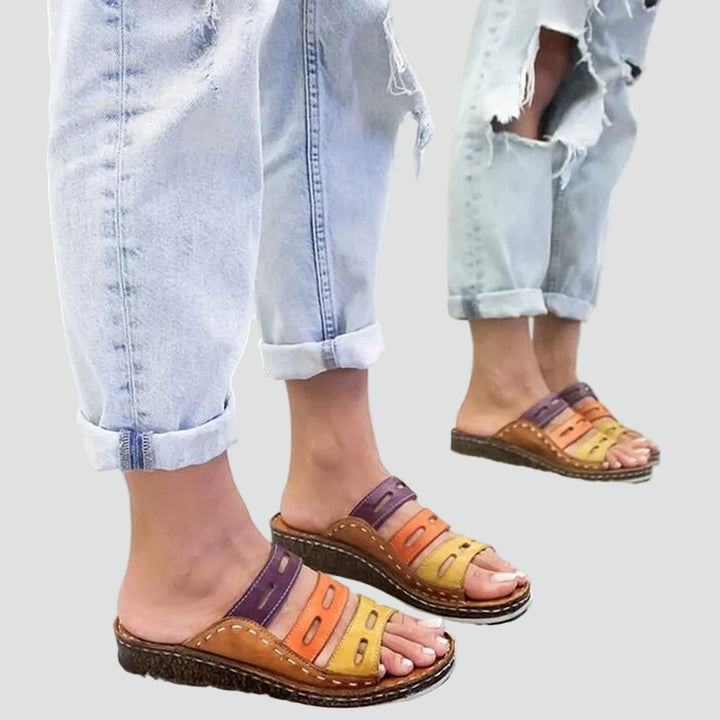 Sandales orthopédiques colorées pour femmes, confortables, estivales, à enfiler