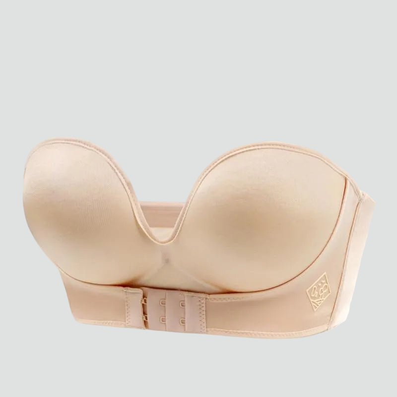 Women's strapless push-up adhesive bra for dresses