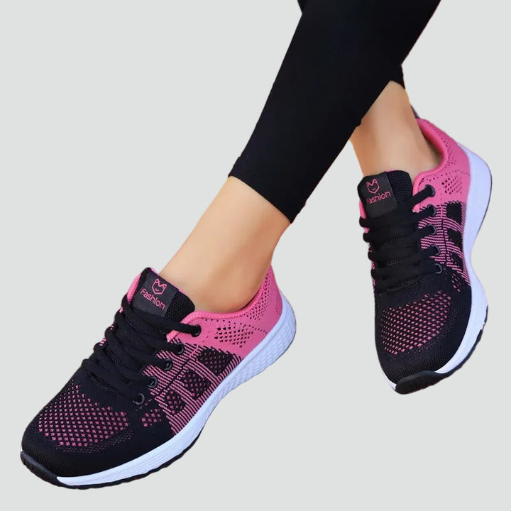 Ortopedyczne lekkie sneakersy damskie z przewiewnej siateczki