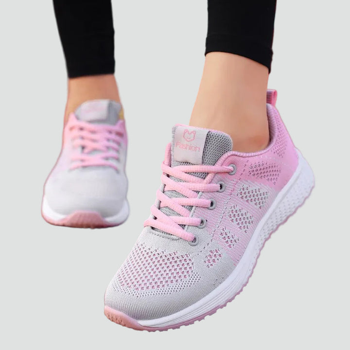 Ortopedyczne lekkie sneakersy damskie z przewiewnej siateczki