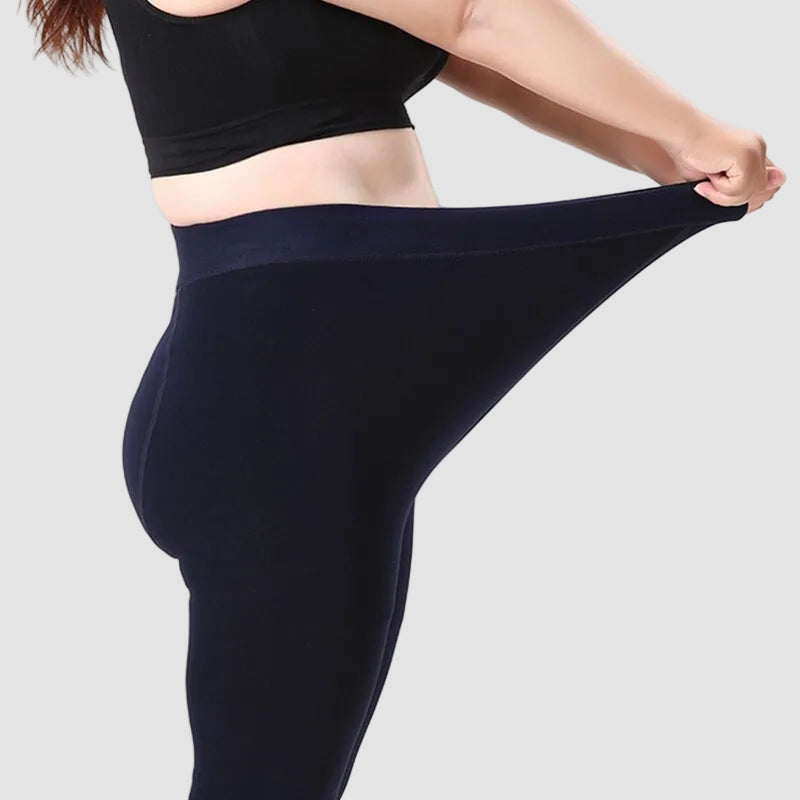 Ciepłe zimowe ocieplane legginsy damskie z wysokim stanem