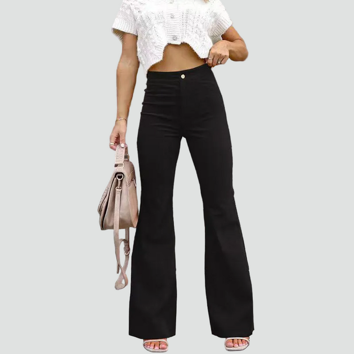 Retro high-waisted corduroy flare pants