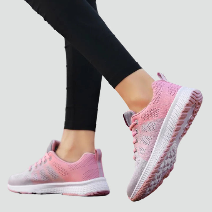 Ortopedyczne lekkie sneakersy damskie z przewiewnej siateczki