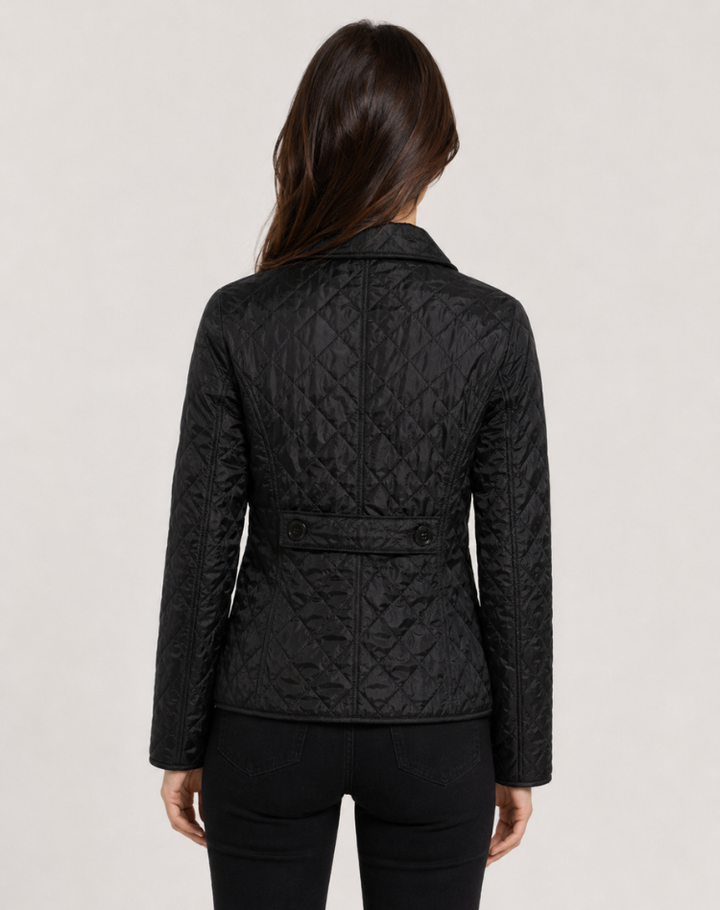 Veste matelassée femme de mi-saison élégante avec col à boutons