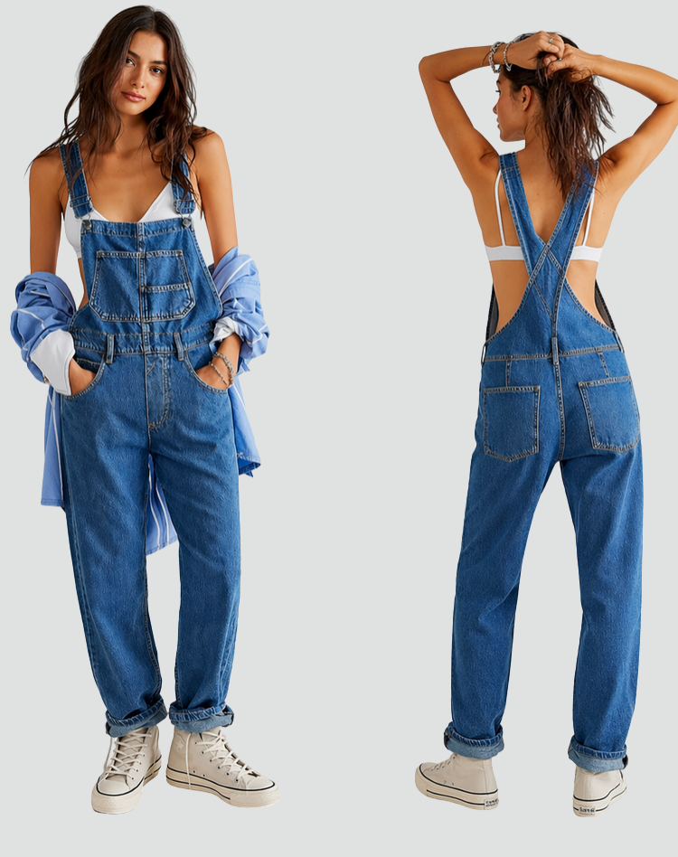 Loose fit tuinbroek met rechte pijpen