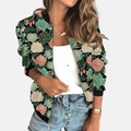 Veste bombers pour femme vintage avec impression et fermeture éclair