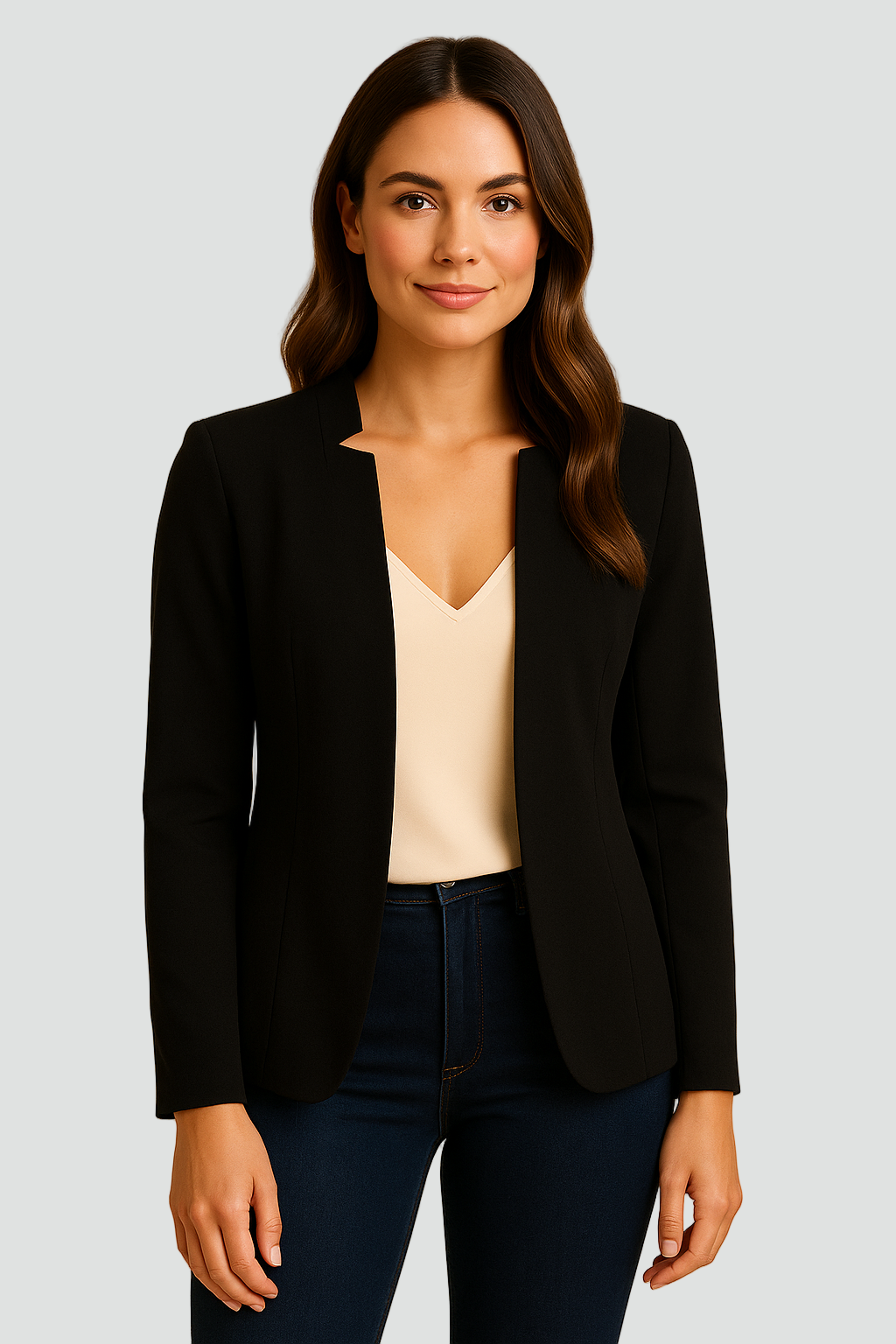 Klasyczna lekka marynarka damska taliowana