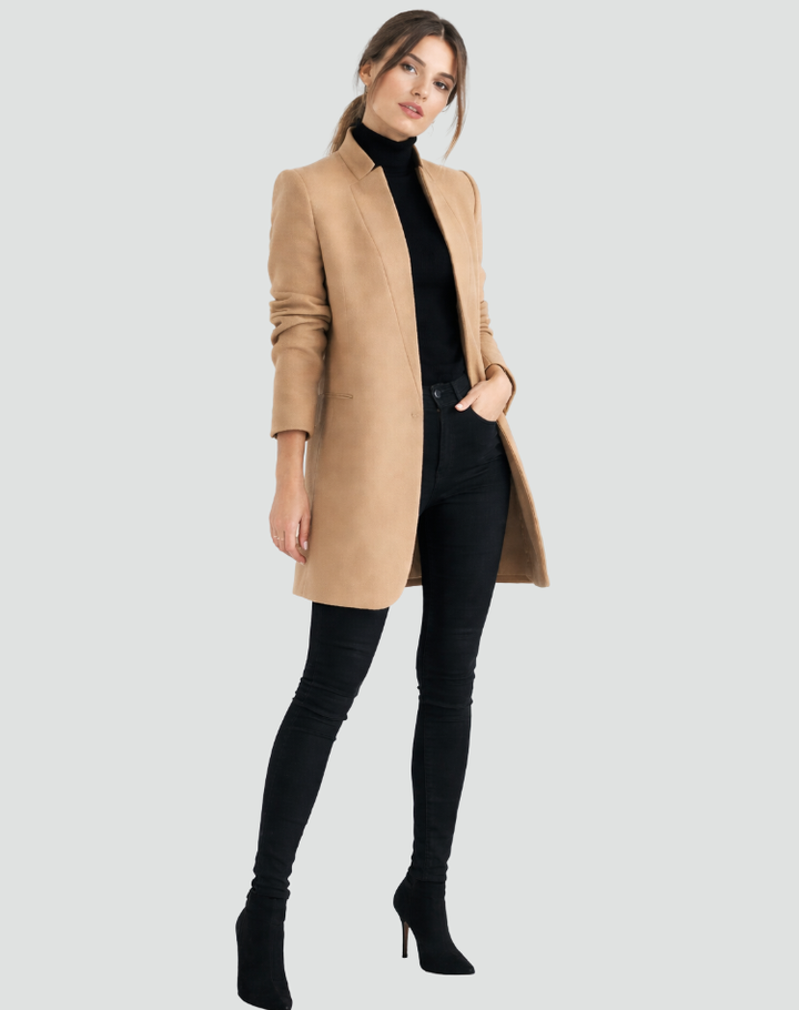 Classic Elegant Women's Wool Coat for Work