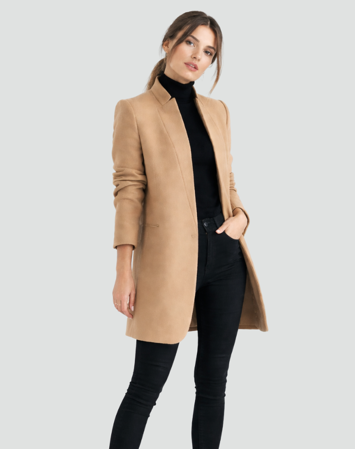 Classic Elegant Women's Wool Coat for Work