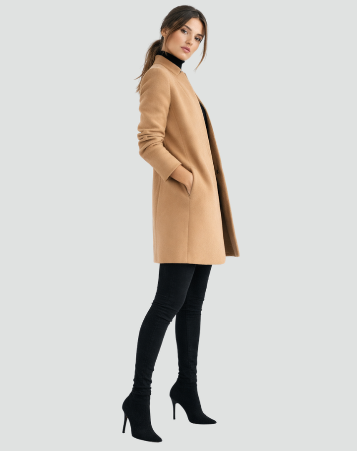 Classic Elegant Women's Wool Coat for Work