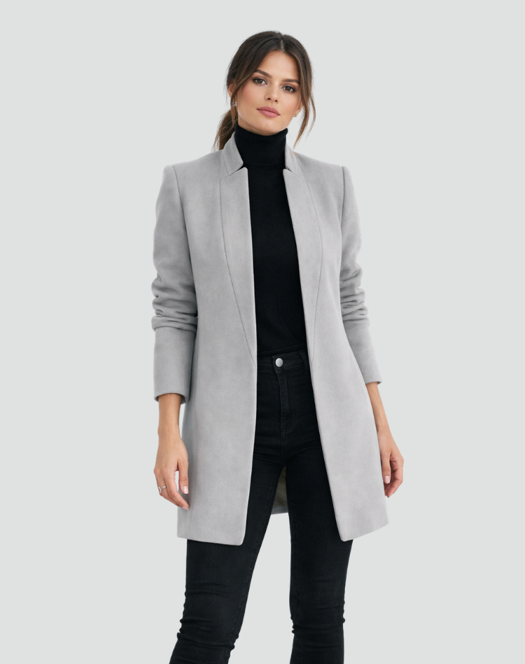 Classic Elegant Women's Wool Coat for Work