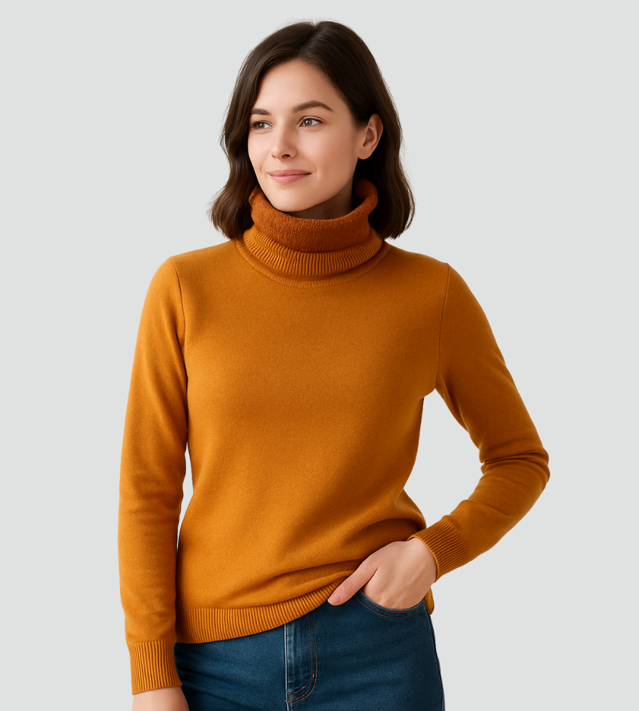 Klasyczny golf damski dopasowany sweter basic