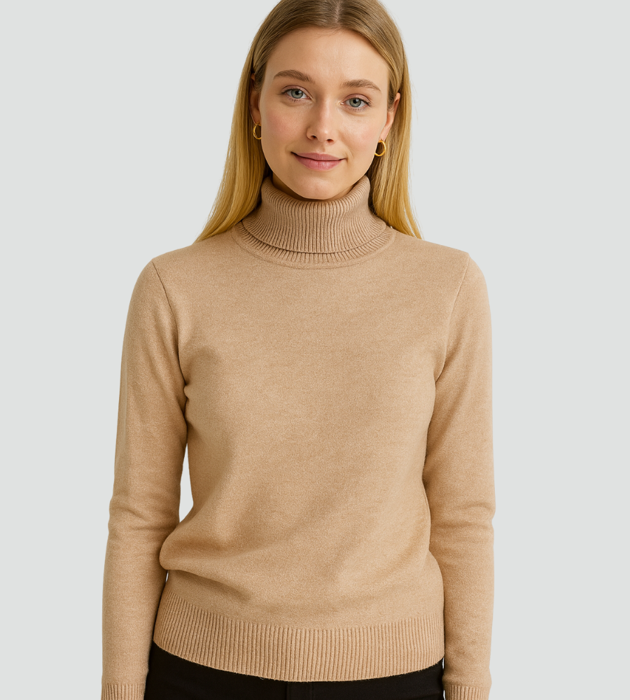 Klasyczny golf damski dopasowany sweter basic