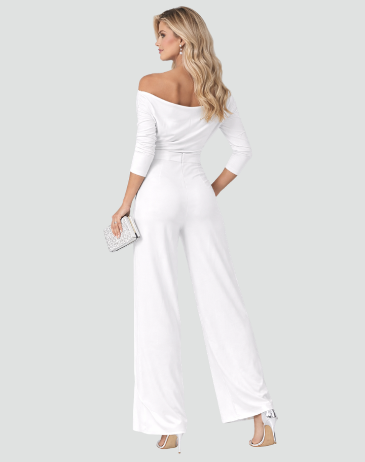 One-shoulder women's jumpsuit with wide legs