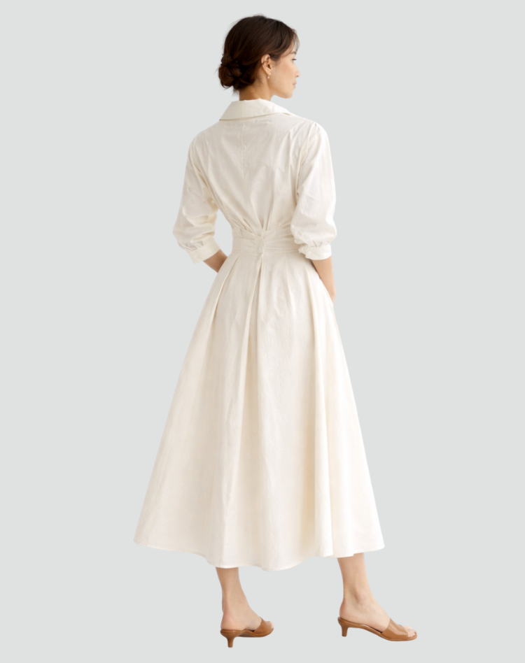 Oversized maxi shirt dress for summer with belt and pockets