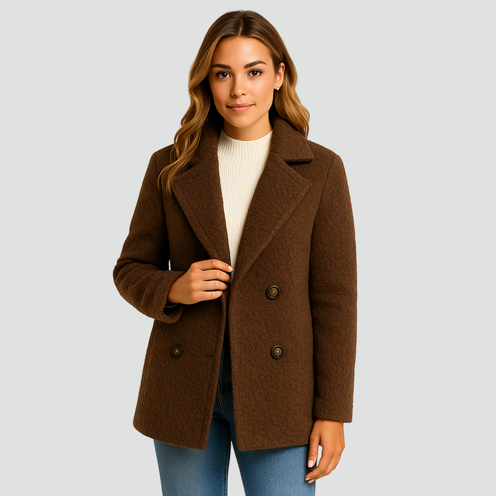 Kurtka zimowa damska fleece z kołnierzem