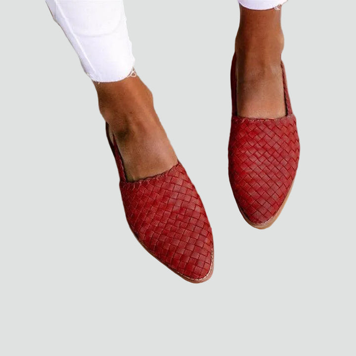 Woven women's backless ballet flats for summer in an elegant style