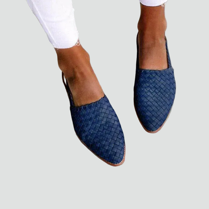 Woven women's backless ballet flats for summer in an elegant style