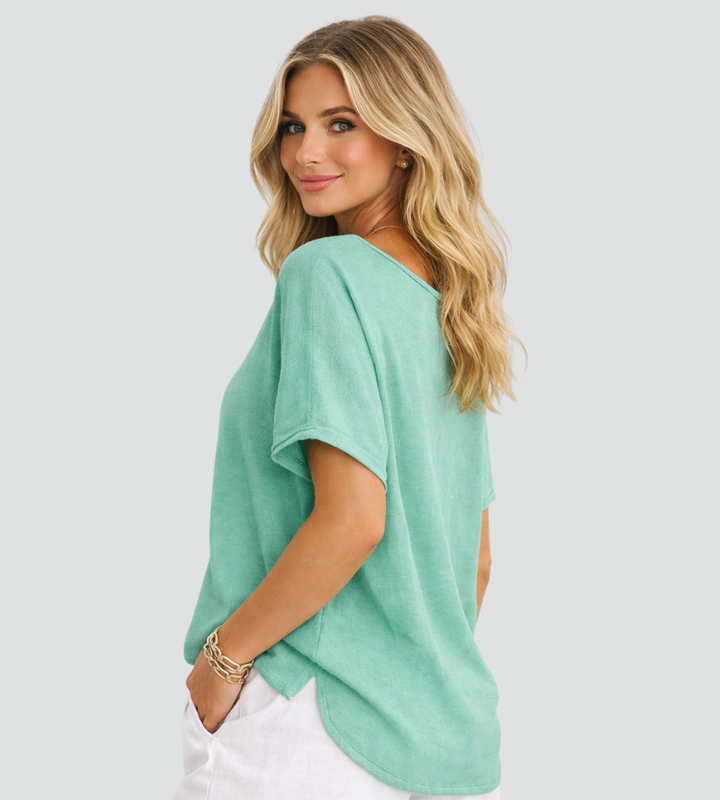 Lekka damska koszula z krótkim rękawem o luźnym kroju