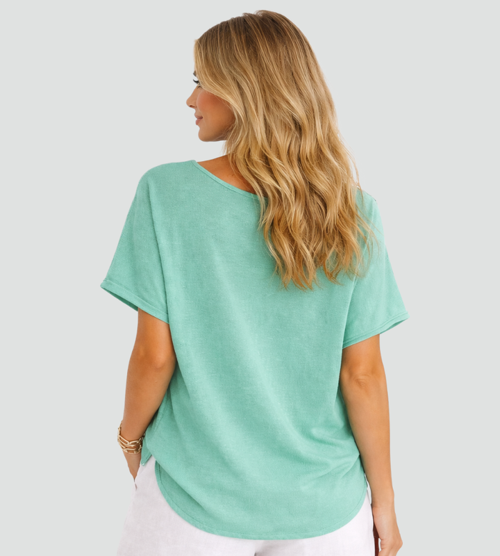 Lekka damska koszula z krótkim rękawem o luźnym kroju