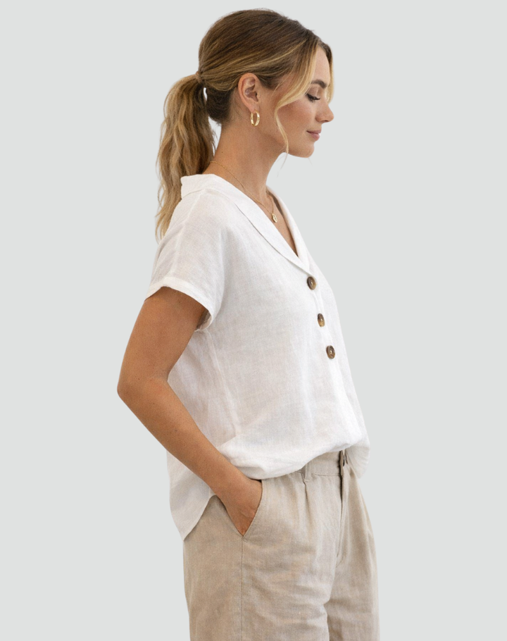 Light sleeveless V-neck top for women