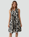 Sleeveless midi summer dress with floral print