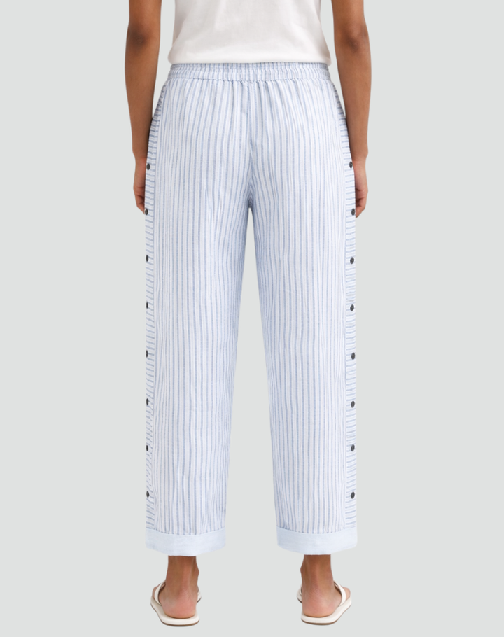 Women's summer striped pants with wide legs