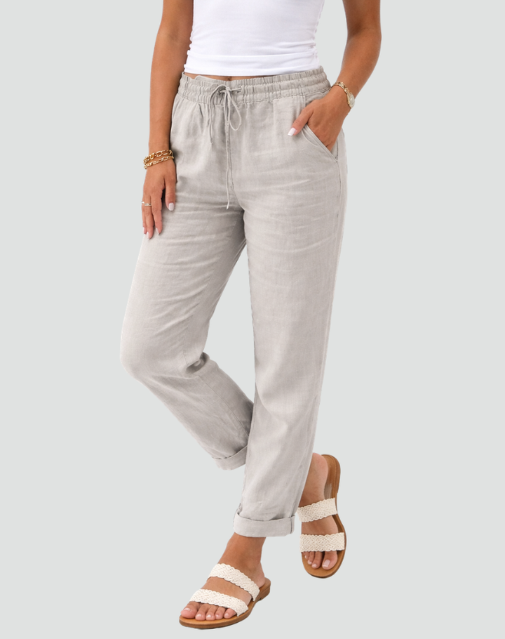 Summer pants with a tie waist and loose fit