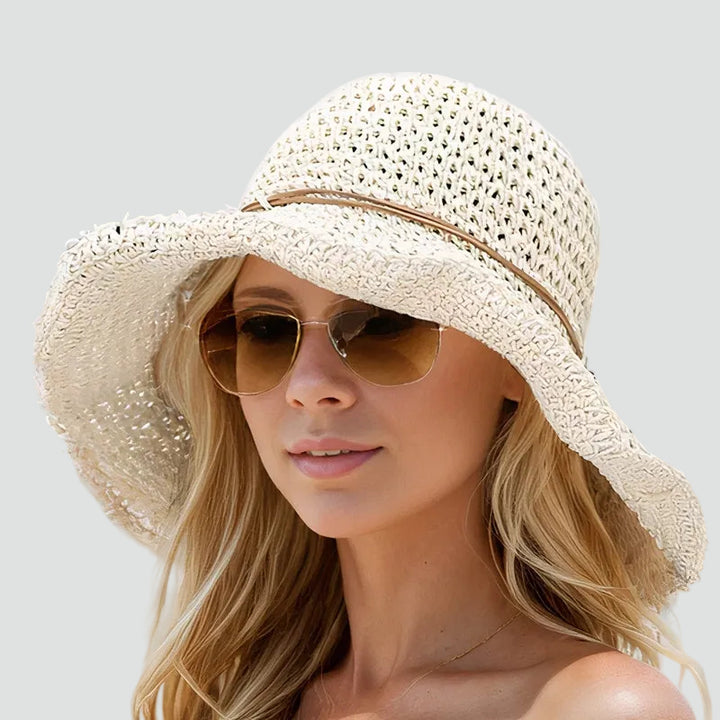 Foldable summer sun hat with wide brim