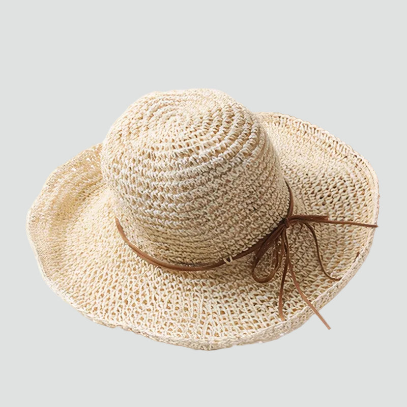 Foldable summer sun hat with wide brim