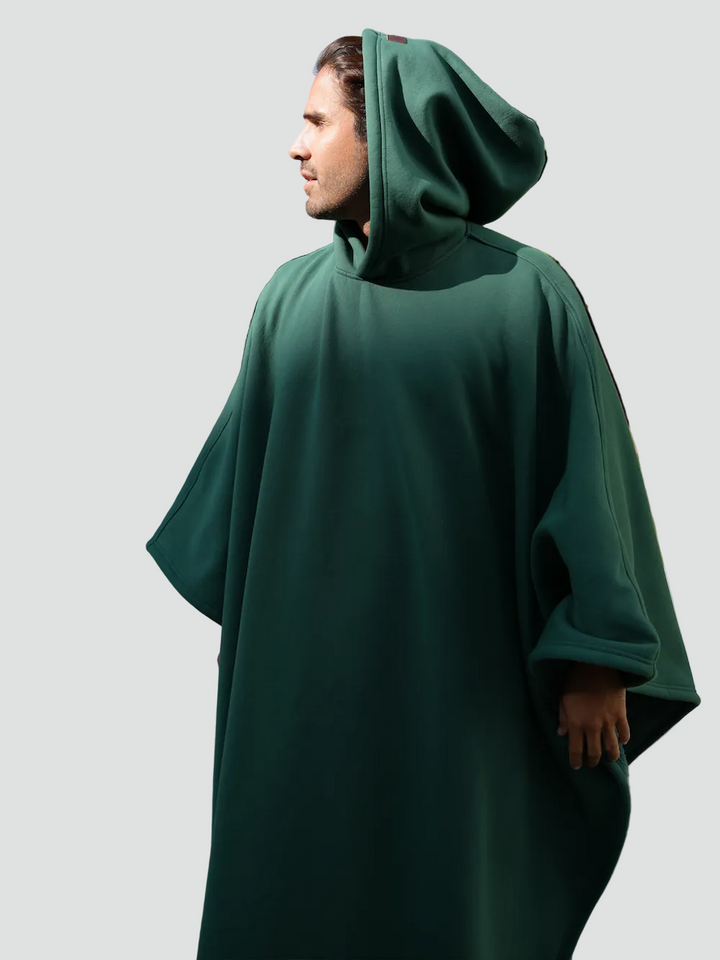 Ciepły koc ponczo z kapturem unisex z miękkim polarem