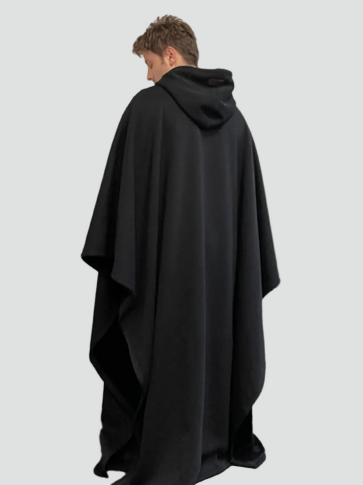 Ciepły koc ponczo z kapturem unisex z miękkim polarem