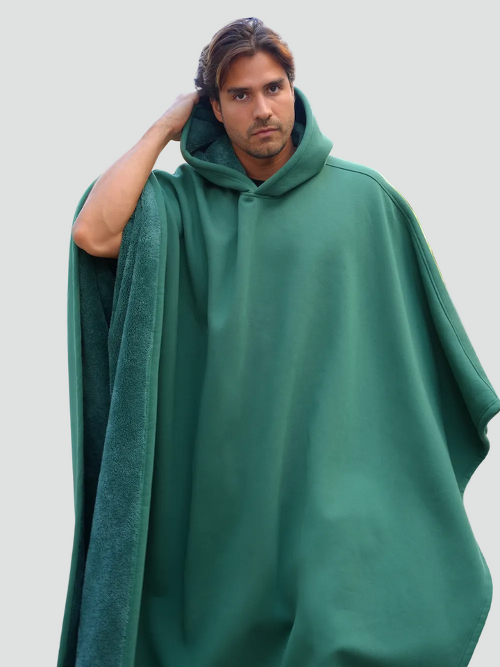 Ciepły koc ponczo z kapturem unisex z miękkim polarem