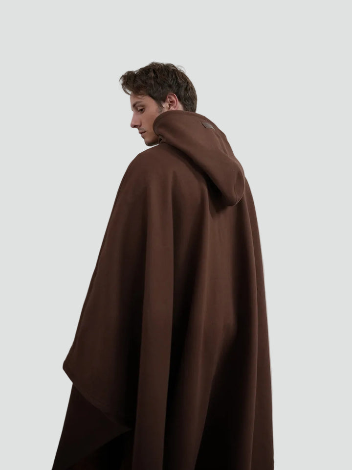 Ciepły koc ponczo z kapturem unisex z miękkim polarem