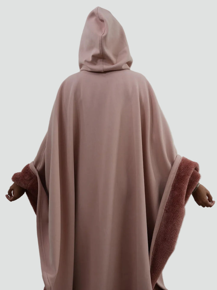 Ciepły koc ponczo z kapturem unisex z miękkim polarem