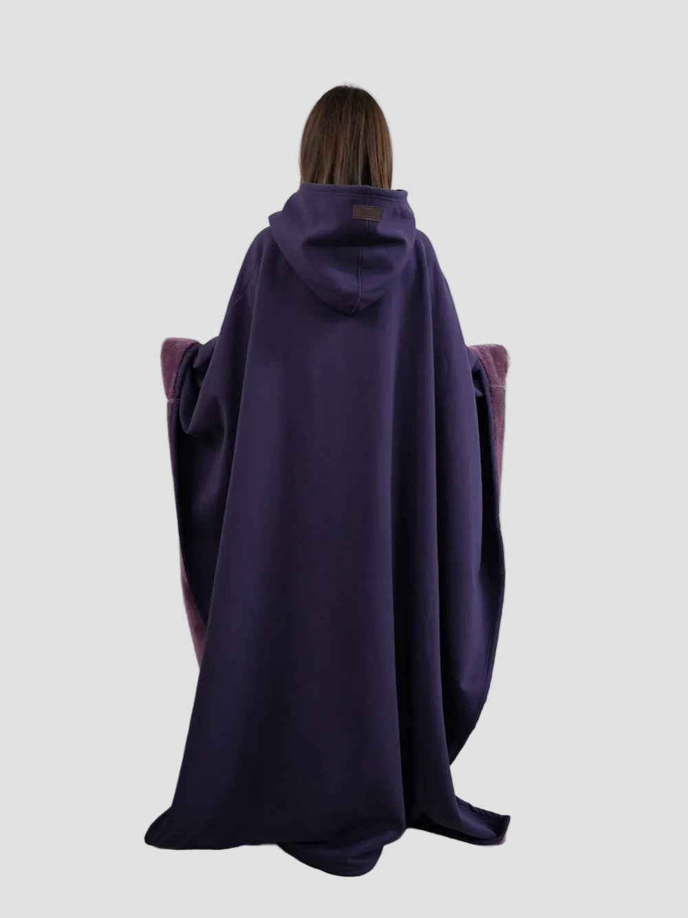 Ciepły koc ponczo z kapturem unisex z miękkim polarem