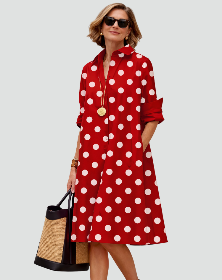 Czerwony w kropki / 2XL
